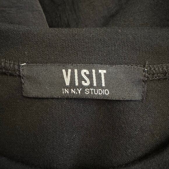 Visit in N.Y Studio Colorblock Midi Dress Black Gray Cotton Blend S/M Korea - Picture 2 of 8